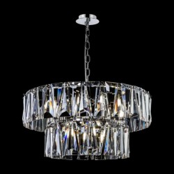 Puntes - Chrome 12 Light Pendant with Crystal Puntes - Chrome 12 Light Pendant with Crystal