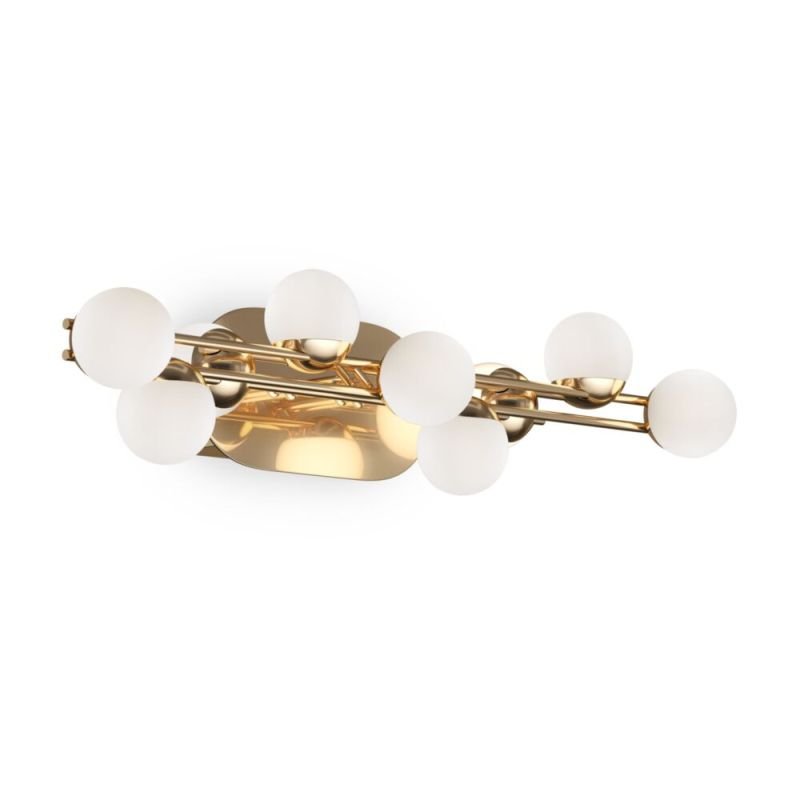 Wall Lights - Tessara - LED Frosted White Shades & Gold Wall Lamp Maytoni-MOD081WL-L13G3K - Tessara - LED Frosted White Shades & Gold Wall Lamp