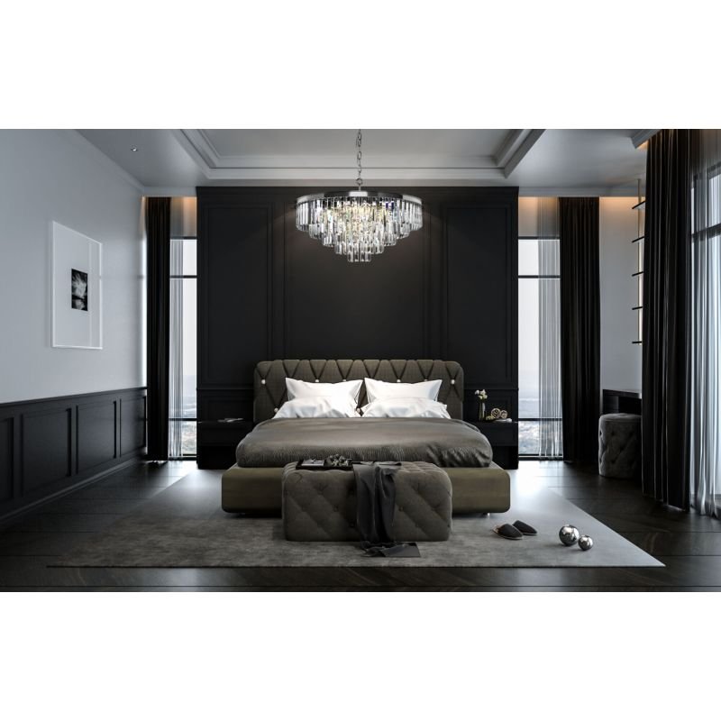 Crystal & Acrylic - Revero - Crystal & Painted Chrome 16 Light Chandelier Maytoni-MOD085PL-16CH - Revero - Crystal & Painted Chrome 16 Light Chandelier