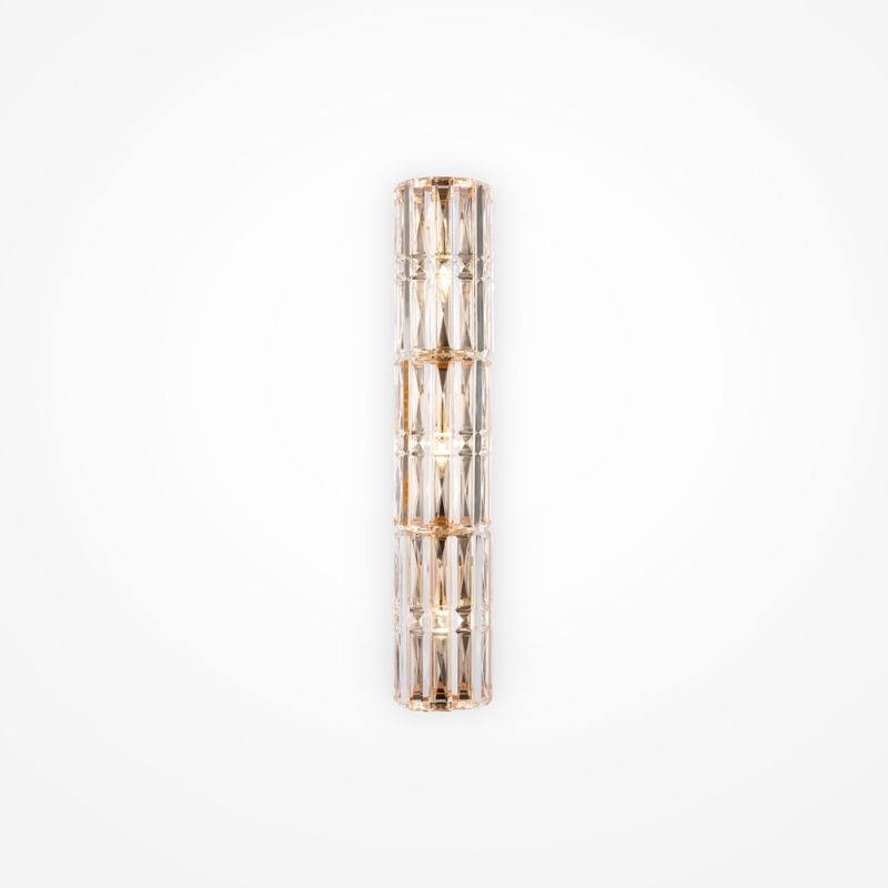 Maytoni-MOD094WL-03G - Facet - Gold 3 Light Wall Lamp with Crystal