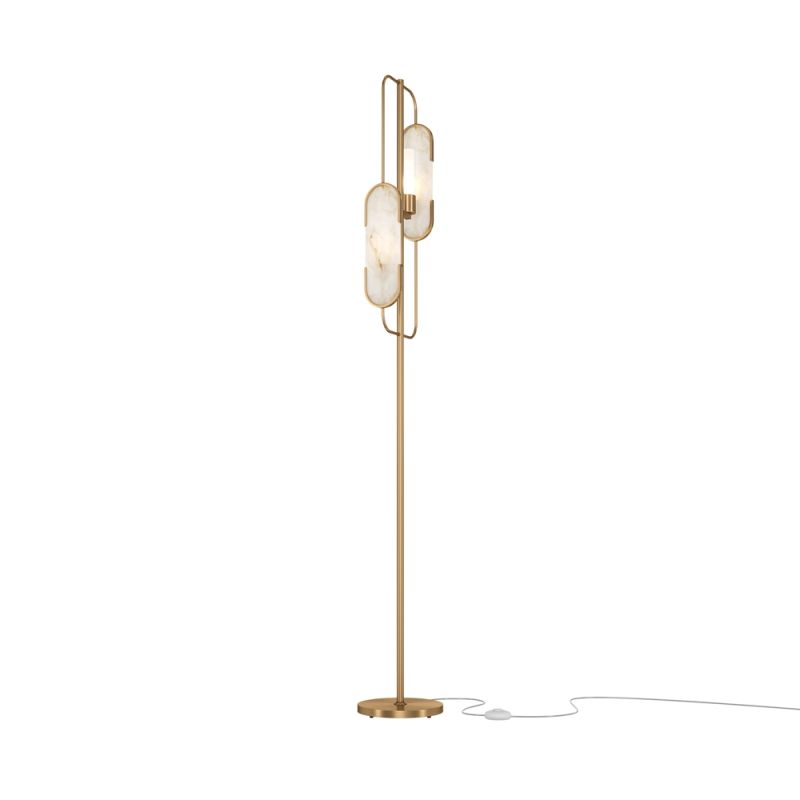Maytoni-MOD099FL-02G - Marmo - Gold 2 Light Floor Lamp with Natural Stone