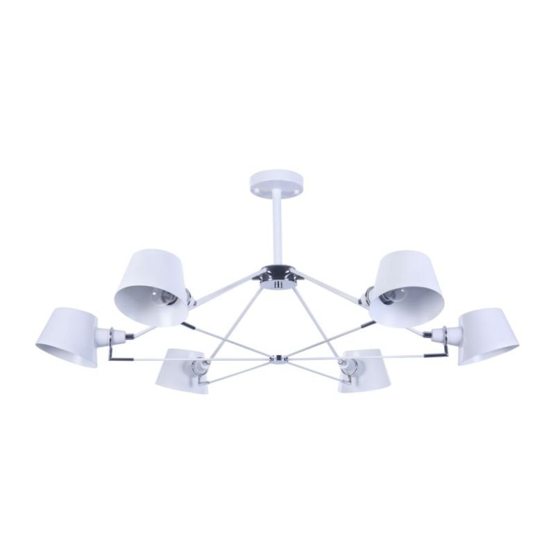 Ceiling Lights - Abigail - White & Chrome 6 Light Ceiling Lamp Maytoni-MOD134PL-06W - Abigail - White & Chrome 6 Light Ceiling Lamp