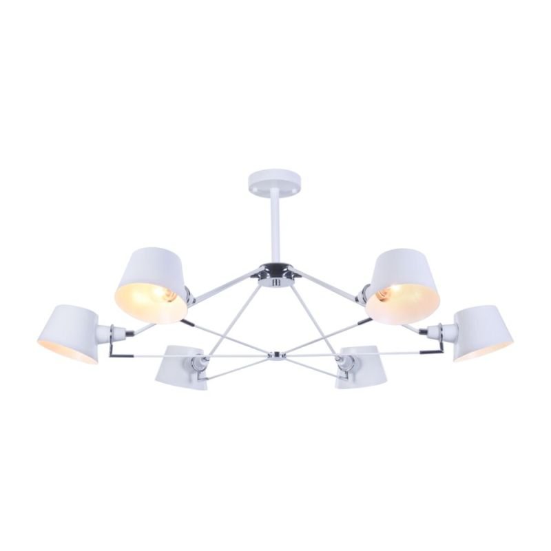 Ceiling Lights - Abigail - White & Chrome 6 Light Ceiling Lamp Maytoni-MOD134PL-06W - Abigail - White & Chrome 6 Light Ceiling Lamp