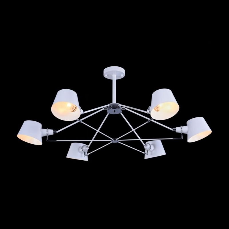 Ceiling Lights - Abigail - White & Chrome 6 Light Ceiling Lamp Maytoni-MOD134PL-06W - Abigail - White & Chrome 6 Light Ceiling Lamp