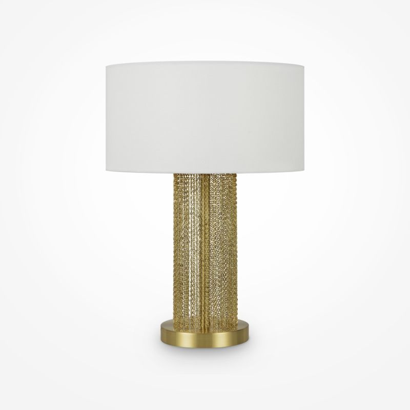 Maytoni-MOD151TL-01G - Impressive - Gold Table Lamp with White Shade