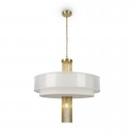 Impressive - Gold 5 Light Pendant with White Shades Impressive - Gold 5 Light Pendant with White Shades