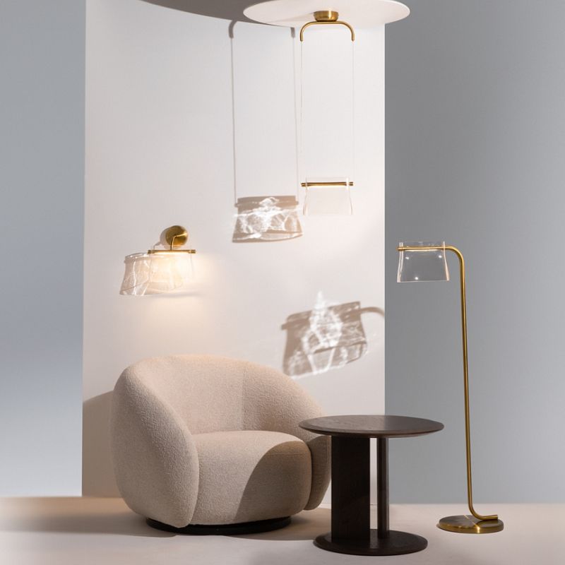 - Cabaret - Satin Brass LED Floor Lamp with Transparent Glass Maytoni-MOD170FL-L8BS3K - Cabaret - Satin Brass LED Floor Lamp with Transparent Glass