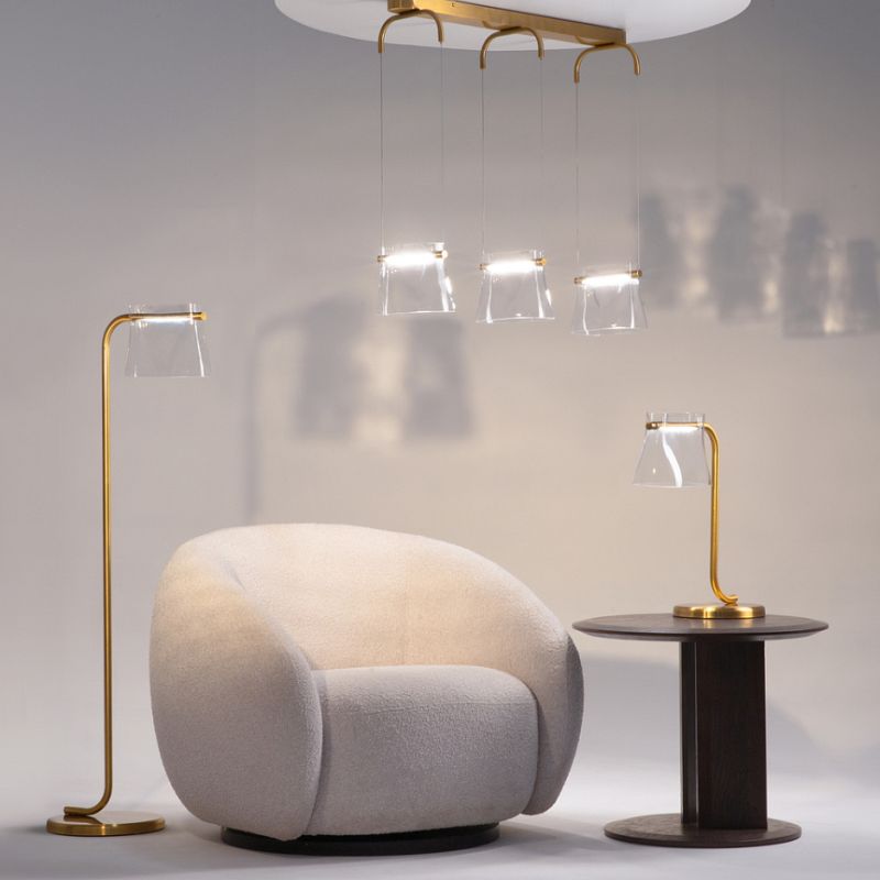 - Cabaret - Satin Brass LED Table Lamp with Transparent Glass Maytoni-MOD170TL-L8BS3K - Cabaret - Satin Brass LED Table Lamp with Transparent Glass