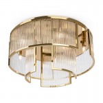 Frame - Gold 9 Light Semi Flush with Clear Rods