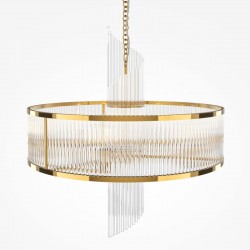 Frame - Gold 6 Light Pendant with Clear Rods