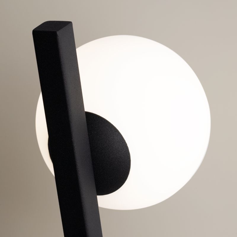 Maytoni-MOD175WL-01B - Kazimir - Black Wall Lamp with White Glass