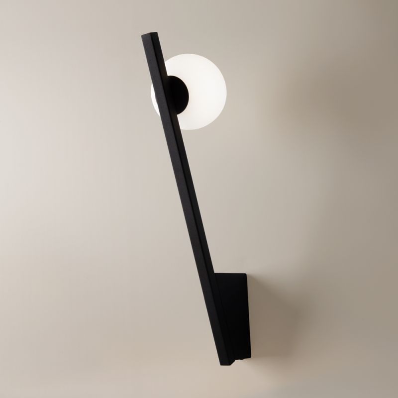 Maytoni-MOD175WL-01B - Kazimir - Black Wall Lamp with White Glass
