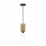 Memory - Black Pendant with Gold & White Glass Memory - Black Pendant with Gold & White Glass