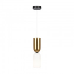 Memory - Black Pendant with Gold & White Glass Memory - Black Pendant with Gold & White Glass