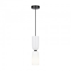 Memory - Black Pendant with White Glass