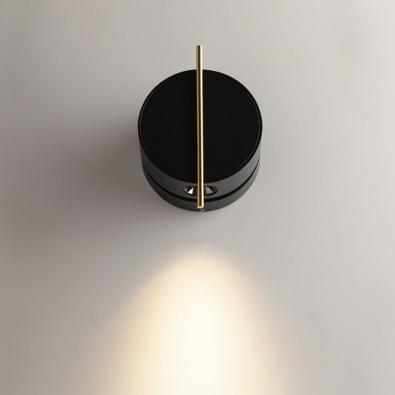 Maytoni-MOD180WL-L4B3K - Nuance - Black LED Wall Lamp with Brass Details