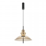 Bangkok - Black LED Pendant with Amber Glass ∅ 40 cm Bangkok - Black LED Pendant with Amber Glass ∅ 40 cm