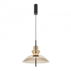 Bangkok - Black LED Pendant with Amber Glass ∅ 40 cm Bangkok - Black LED Pendant with Amber Glass ∅ 40 cm