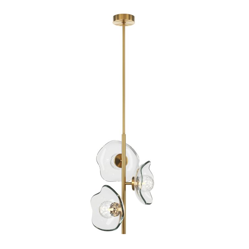 Maytoni-MOD207PL-03BS - Miracle - Brass 3 Light Pendant with Glass Shades
