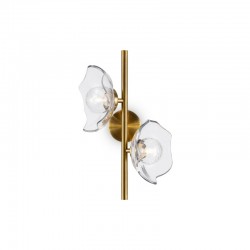 Miracle - Brass 2 Light Wall Lamp with Glass Shades