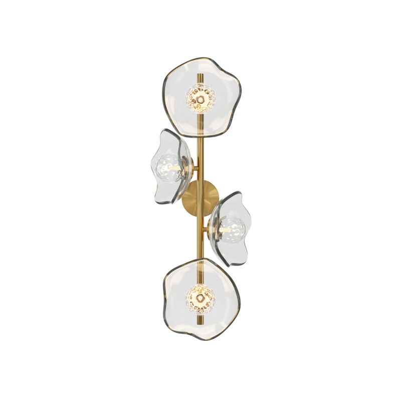 Maytoni-MOD207WL-04BS - Miracle - Brass 4 Light Wall Lamp with Glass Shades