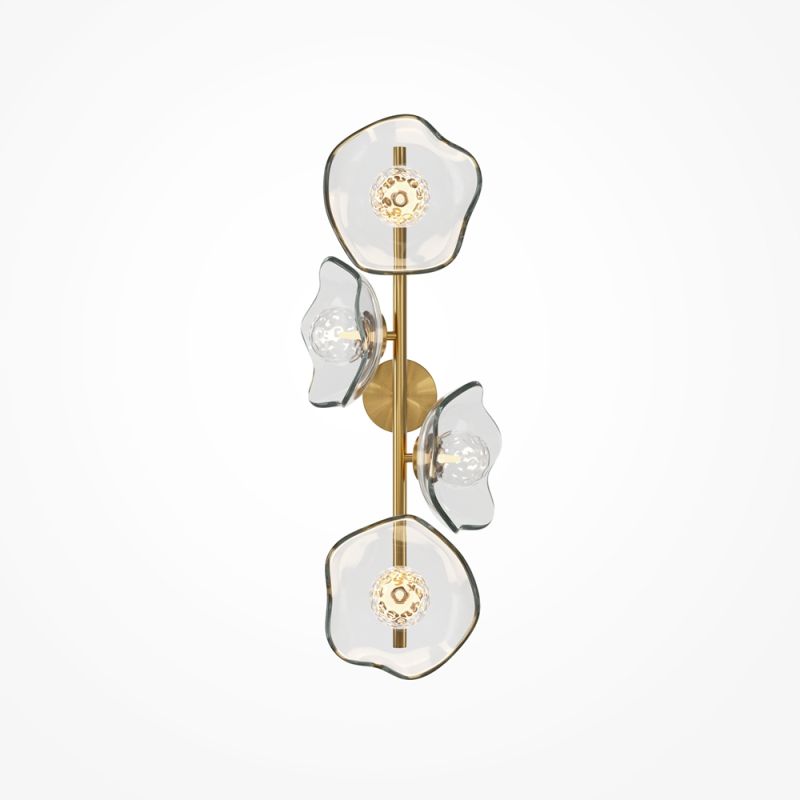 Maytoni-MOD207WL-04BS - Miracle - Brass 4 Light Wall Lamp with Glass Shades