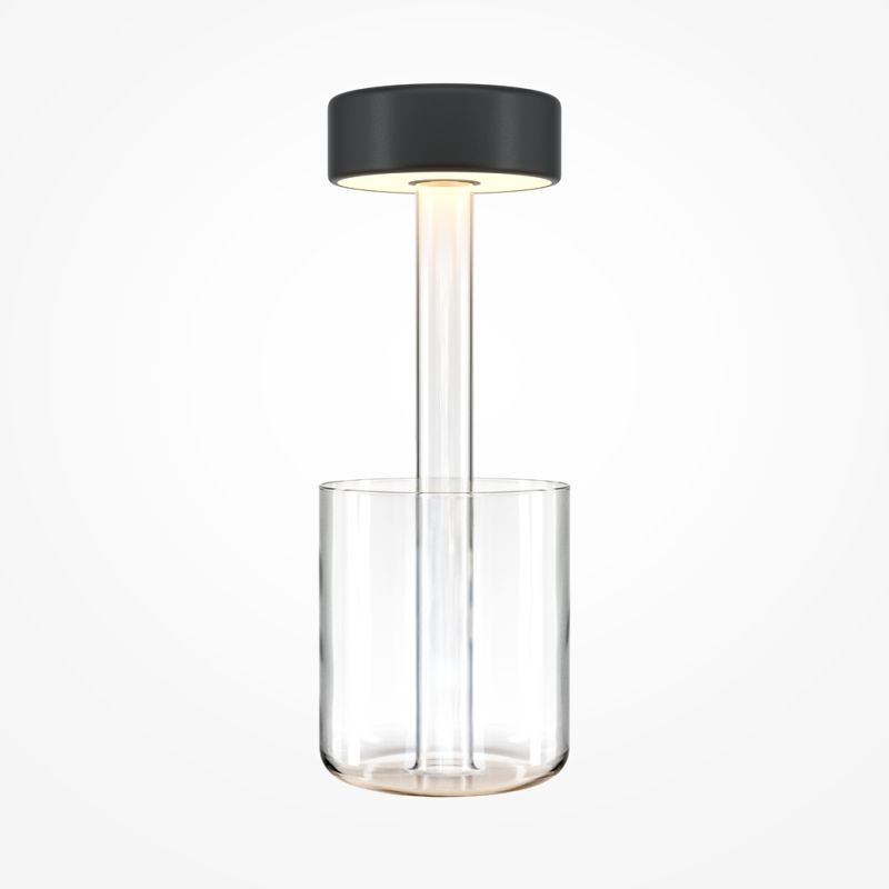 Maytoni-MOD229TL-L3B3K1 - AI Collaboration - Rechargeable Black Table Lamp with Glass Vase