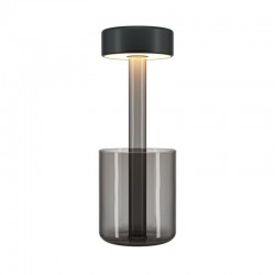 AI Collaboration - Rechargeable Black Table Lamp with Glass Vase AI Collaboration - Rechargeable Black Table Lamp with Glass Vase