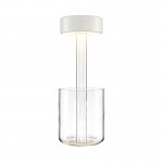 AI Collaboration - Rechargeable White Table Lamp with Glass Vase AI Collaboration - Rechargeable White Table Lamp with Glass Vase