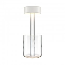 AI Collaboration - Rechargeable White Table Lamp with Glass Vase AI Collaboration - Rechargeable White Table Lamp with Glass Vase