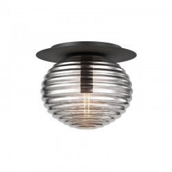 Reels - Black Ceiling Lamp with Ribbed Smoked Glass Reels - Black Ceiling Lamp with Ribbed Smoked Glass