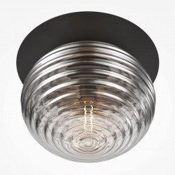Reels - Black Ceiling Lamp with Ribbed Smoked Glass Reels - Black Ceiling Lamp with Ribbed Smoked Glass