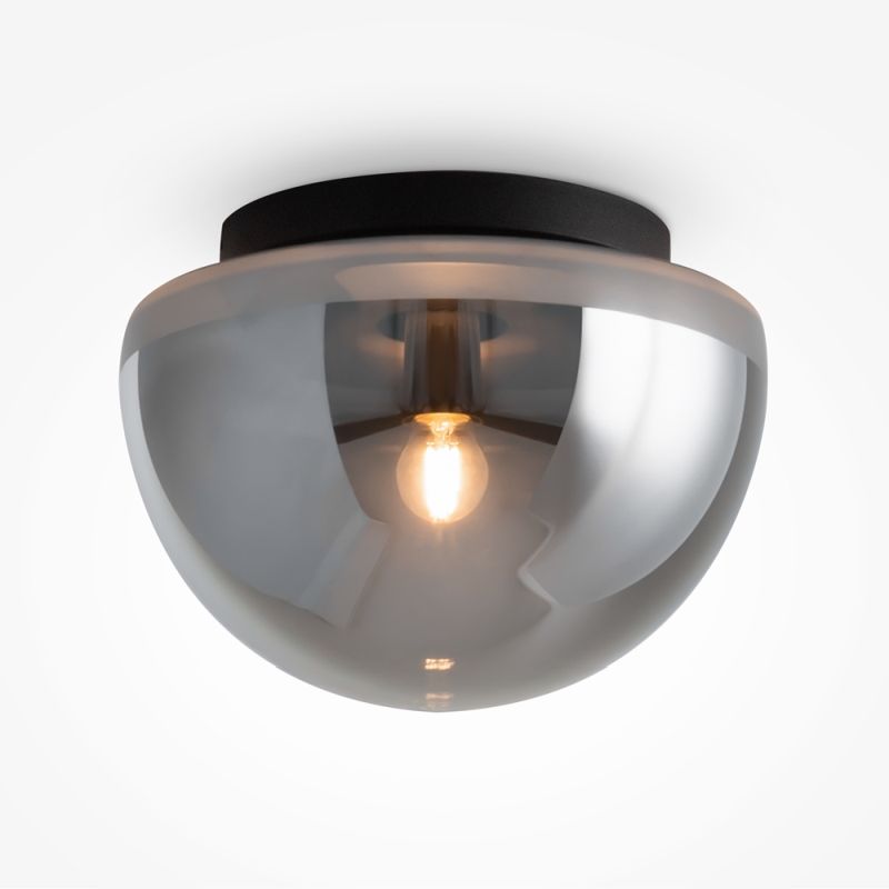 Maytoni-MOD270CL-01B - Glassy - Black Ceiling Lamp with Smoked Glass