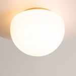 Glassy - Gold Ceiling Lamp with White Glass