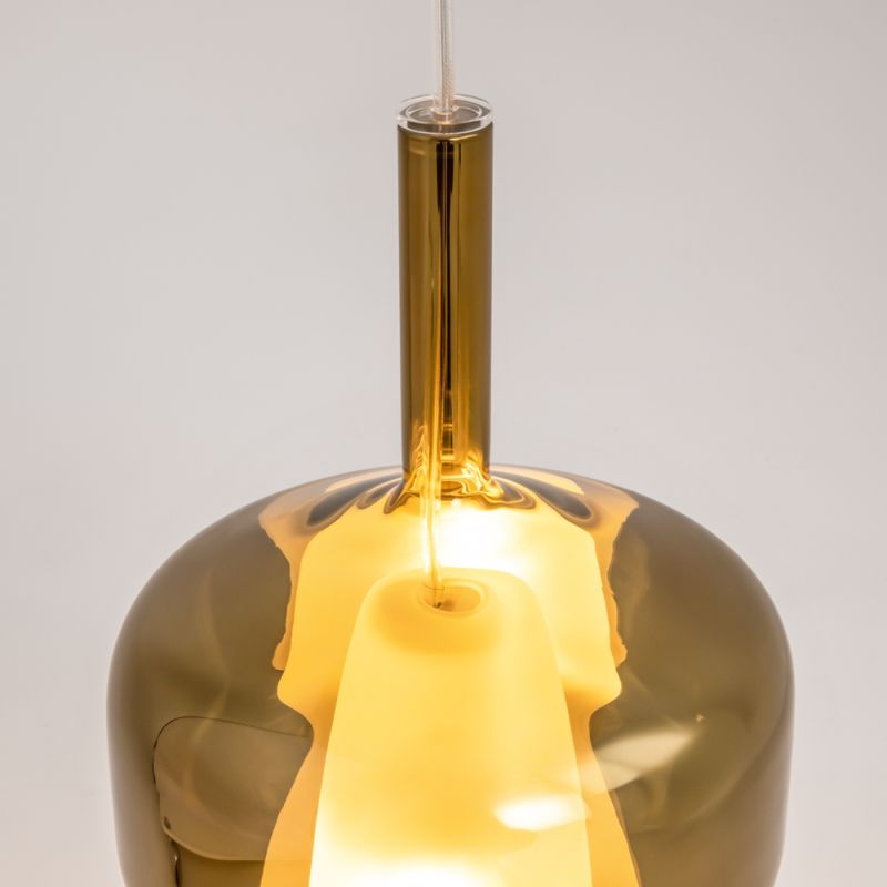 Maytoni-MOD271PL-01B4 - Duality - Black Pendant with Mirrored Gold Glass Ø 20 cm