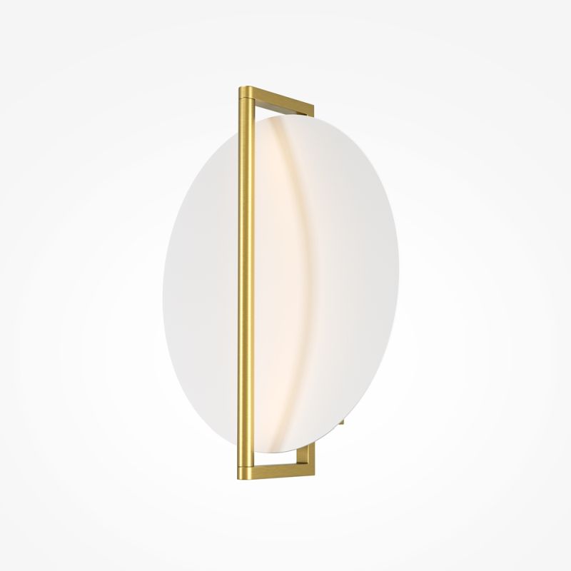 Maytoni-MOD279WL-L14G3K - Mira - Brass LED Wall Lamp with White Diffuser