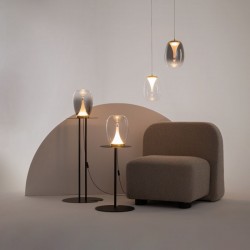 Splash - Satin Gold LED Pendant with Smoked Ombre Glass Splash - Satin Gold LED Pendant with Smoked Ombre Glass