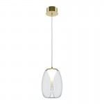 Splash - Satin Gold LED Pendant with Clear Glass