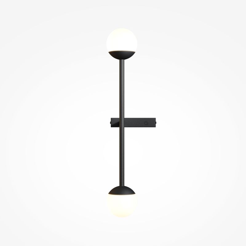Maytoni-MOD285WL-L10B3K - Touch - Black Wall Lamp with White Glass
