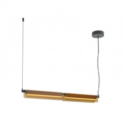 Flat - Black LED over Island Fitting with Brown Glass Flat - Black LED over Island Fitting with Brown Glass