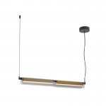 Flat - Black & Brass LED over Island Fitting with Smoked Glass Flat - Black & Brass LED over Island Fitting with Smoked Glass