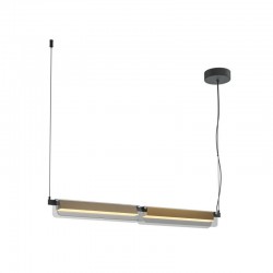 Flat - Black & Brass LED over Island Fitting with Smoked Glass Flat - Black & Brass LED over Island Fitting with Smoked Glass