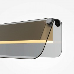 Flat - Brass LED Wall Lamp with Smoked Glass Flat - Brass LED Wall Lamp with Smoked Glass