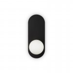Bao - Black Wall Lamp with White Glass