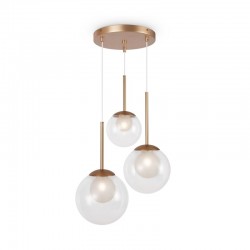 Basic Form - Gold 3 Light Cluster Fitting with Double Glasses Basic Form - Gold 3 Light Cluster Fitting with Double Glasses