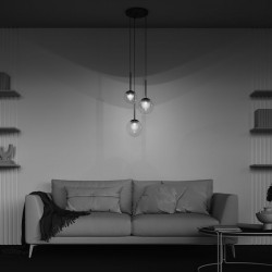 Basic Form - Gold 3 Light Cluster Fitting with Double Glasses Basic Form - Gold 3 Light Cluster Fitting with Double Glasses