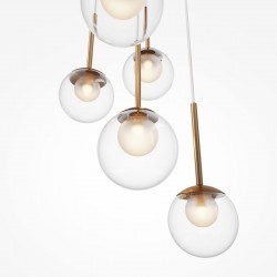 Basic Form - Gold 5 Light Cluster Fitting with Double Glasses Basic Form - Gold 5 Light Cluster Fitting with Double Glasses