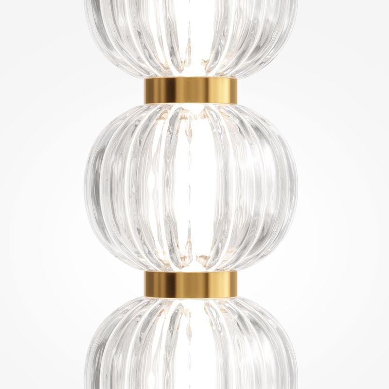 Maytoni-MOD555FL-L23G3K - Amulet - Gold LED Floor Lamp with Ribbed Glasses