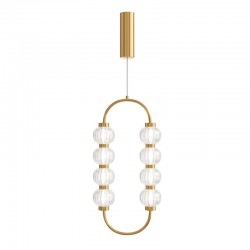 Amulet - Gold LED Pendant with Ribbed Glasses