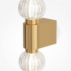 Amulet - Gold LED Wall Lamp with Ribbed Glasses Amulet - Gold LED Wall Lamp with Ribbed Glasses